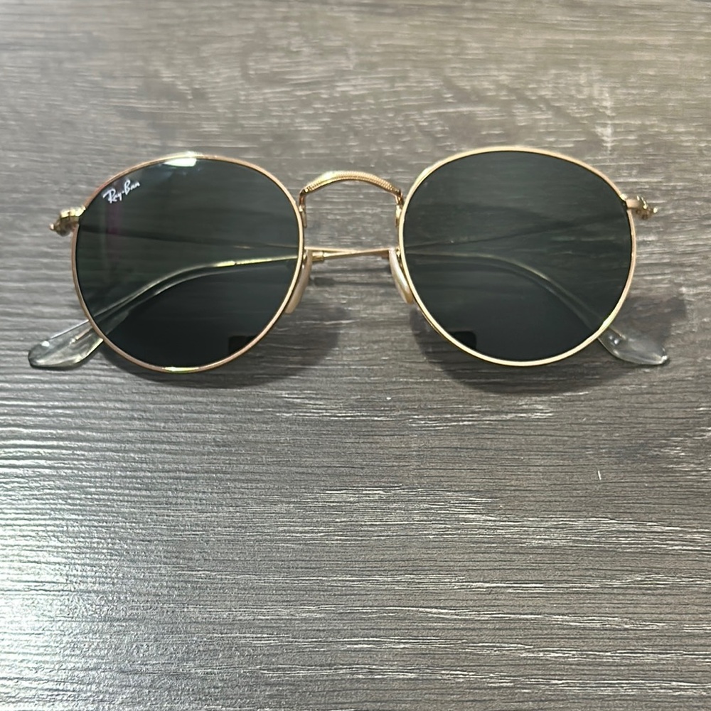 Ray-Ban Gold Frame Sunglasses with Dark Lenses